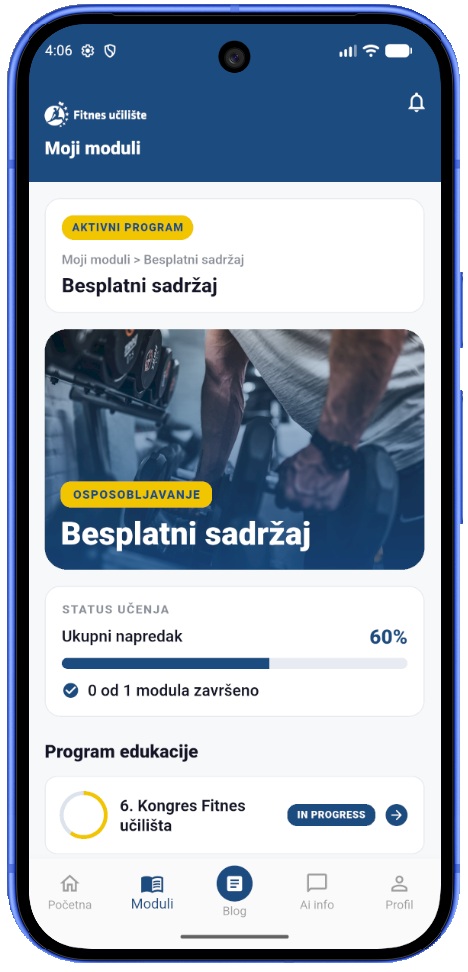Pregled programa u aplikaciji
